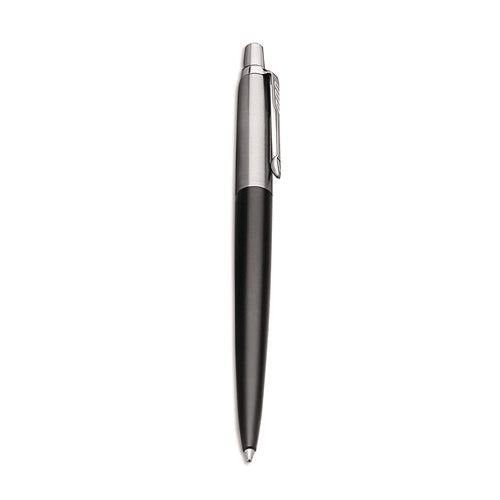 Image of Parker® Jotter Bond Street Ballpoint Pen, Retractable, Medium 1 mm, Blue Ink, Black/Chrome Barrel
