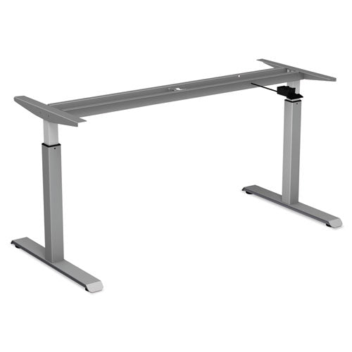 Image of Alera® Alera AdaptivErgo Sit-Stand Pneumatic Height-Adjustable Table Base, 59.06" x 28.35" x 26.18" to 39.57", Gray
