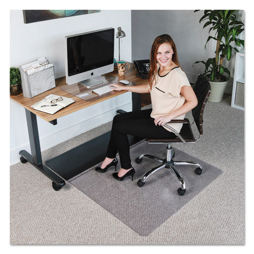 Image of ES Robbins® Sit Or Stand Mat For Carpet Or Hard Floors, 45 X 53, Clear/black