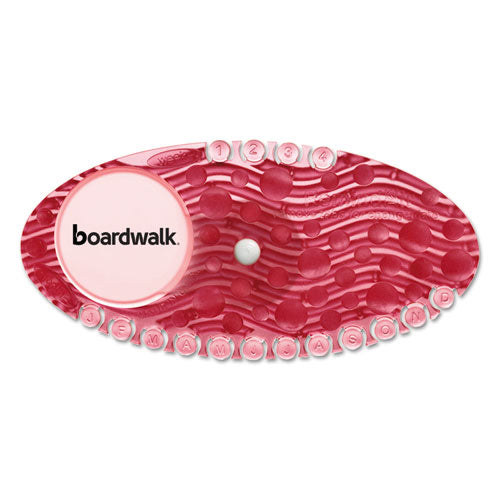 Image of Boardwalk® Curve Solid Air Freshener, Spiced Apple, Red, 10/Box, 6 Boxes/Carton