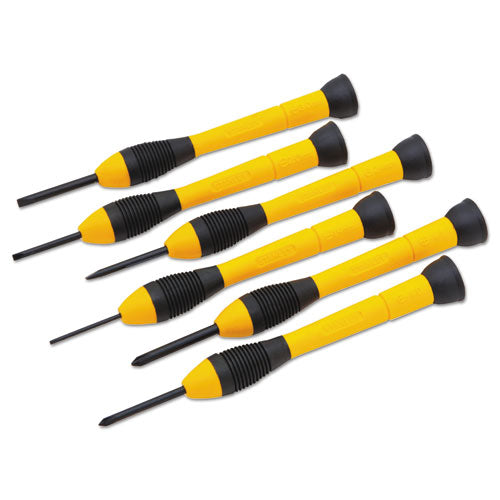 Image of Stanley Tools® 6-Piece Precision Screwdriver Set, Black/yellow