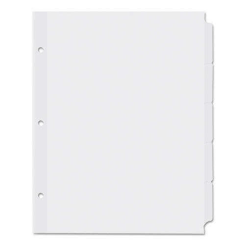 Image of Universal® Self-Tab Index Dividers, 5-Tab, 11 X 8.5, White, 36 Sets