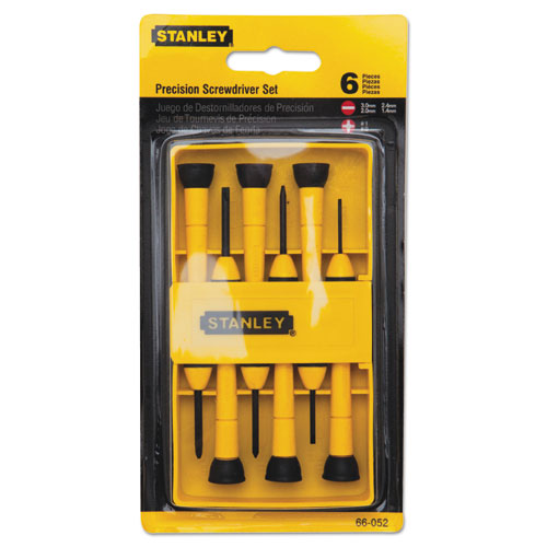 Image of Stanley Tools® 6-Piece Precision Screwdriver Set, Black/yellow