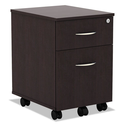 Image of Alera® Alera Valencia Series Mobile Pedestal, Left Or Right, 2-Drawers: Box/file, Legal/letter, Espresso, 15.88" X 19.13" X 22.88"
