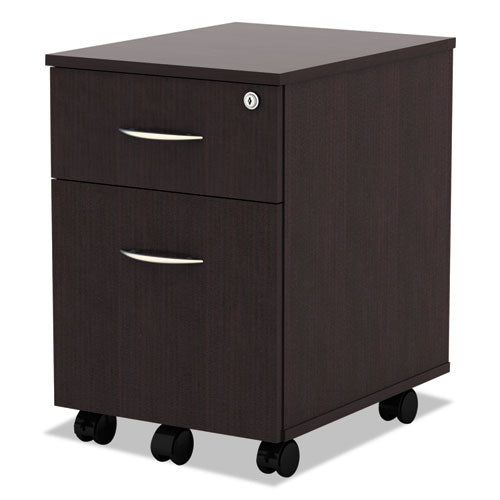 Image of Alera® Alera Valencia Series Mobile Pedestal, Left Or Right, 2-Drawers: Box/file, Legal/letter, Espresso, 15.88" X 19.13" X 22.88"