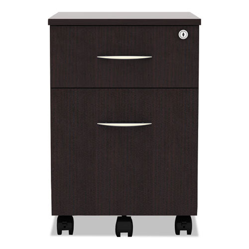 Image of Alera® Alera Valencia Series Mobile Pedestal, Left Or Right, 2-Drawers: Box/file, Legal/letter, Espresso, 15.88" X 19.13" X 22.88"
