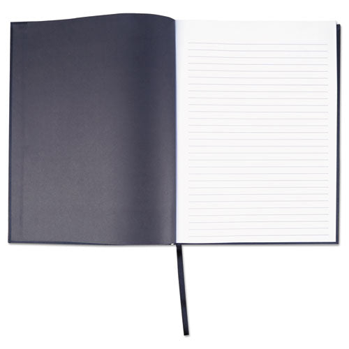 Image of Universal® Casebound Hardcover Notebook, 1-Subject, Wide/Legal Rule, Black Cover, (150) 10.25 x 7.63 Sheets