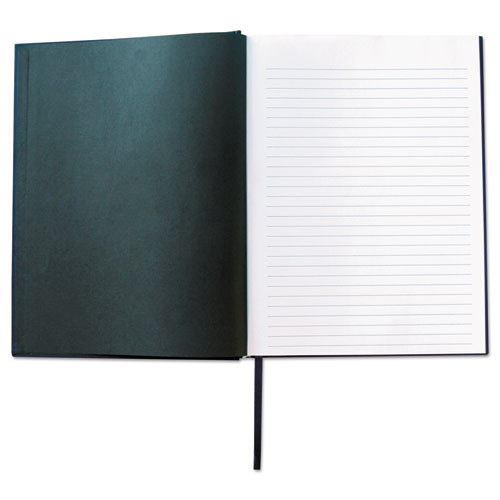 Image of Universal® Casebound Hardcover Notebook, 1-Subject, Wide/Legal Rule, Dark Blue Cover, (150) 10.25 x 7.63 Sheets