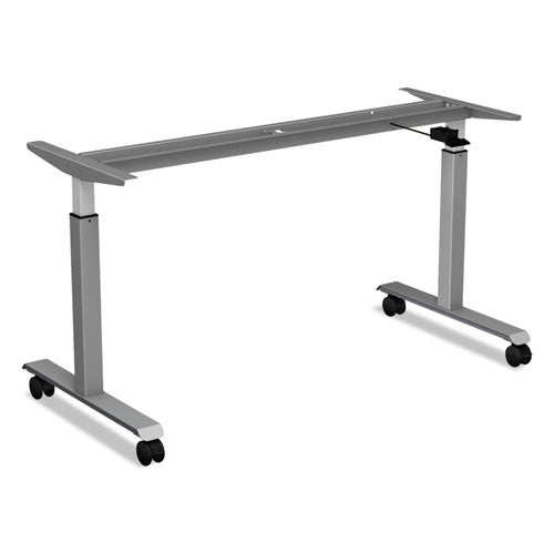 Image of Alera® Casters for Height-Adjustable Table Bases, Grip Ring Stem, 2" Wheel, Black, 4/Set