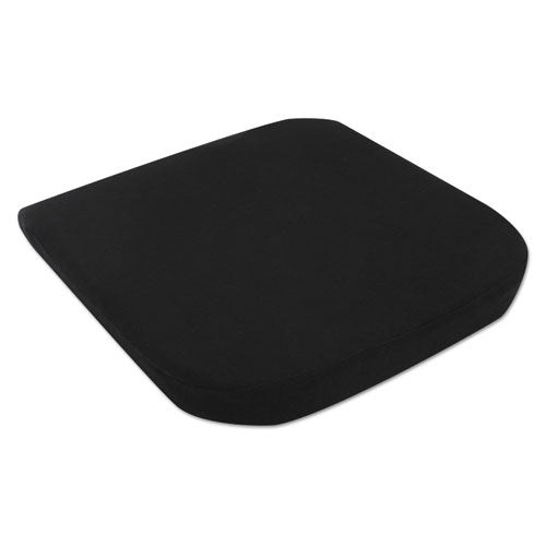 Image of Alera® Cooling Gel Memory Foam Seat Cushion, Fabric Cover with Non-Slip Under-Cushion Surface, 16.5 x 15.75 x 2.75, Black