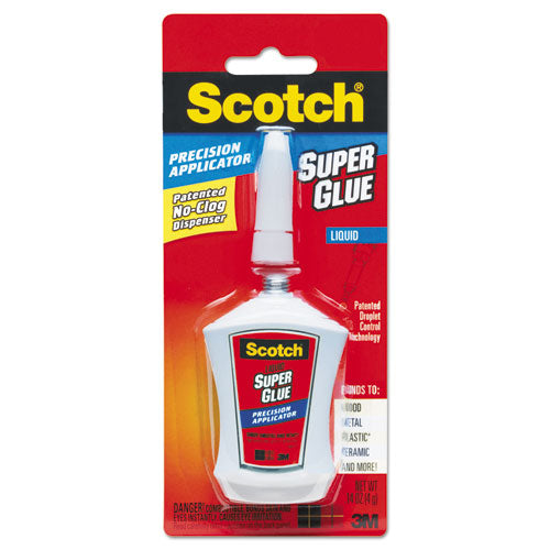 Image of Scotch® Super Glue With Precision Applicator, 0.14 Oz, Dries Clear