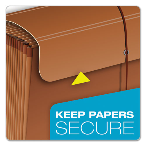 Image of Pendaflex® Heavy-Duty Expanding File with Reinforced Flap, 21 Sections, Elastic Cord Closure, 1/3-Cut Tabs, Letter Size, Redrope