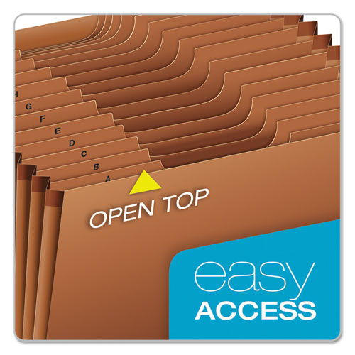 Image of Pendaflex® Heavy-Duty Open-Top Expanding Stadium File, 21 Sections, 1/3-Cut Tabs, Letter Size, Redrope