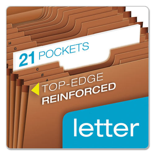Image of Pendaflex® Heavy-Duty Open-Top Expanding Stadium File, 21 Sections, 1/3-Cut Tabs, Letter Size, Redrope