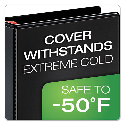 Image of Cardinal® XtraLife ClearVue Non-Stick Slant-D Ring Binder, 3 Rings, 5" Capacity, 11 x 8.5, Black