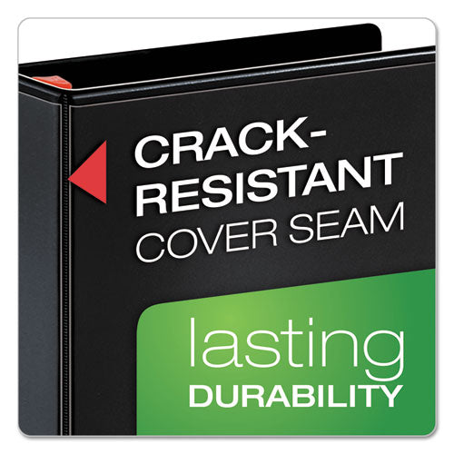 Image of Cardinal® XtraLife ClearVue Non-Stick Slant-D Ring Binder, 3 Rings, 5" Capacity, 11 x 8.5, Black