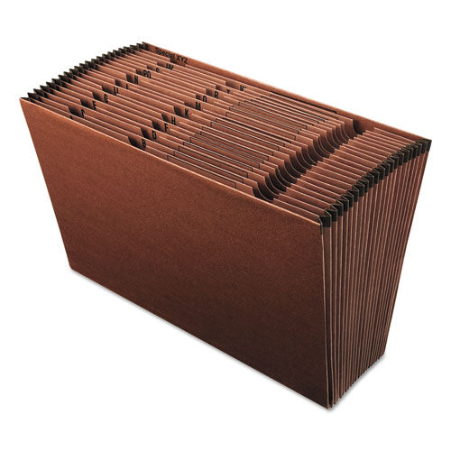 Image of Pendaflex® Earthwise by Pendaflex Recycled Indexed Expanding File, 21 Sections, 1/21-Cut Tabs, Legal Size, Red Fiber