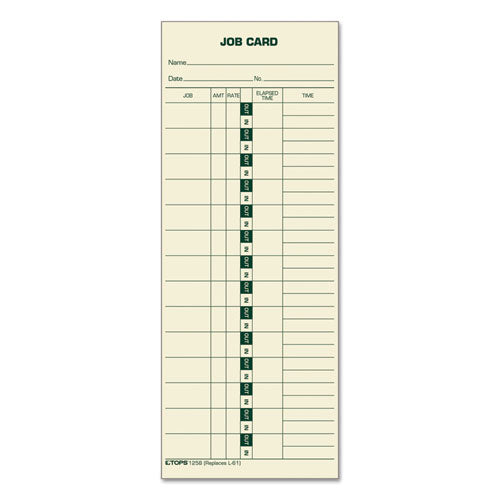 Image of TOPS Manilla Job Cards, Replacement For 15-800622/l-61, One Side, 3.5 X 9, 500/box