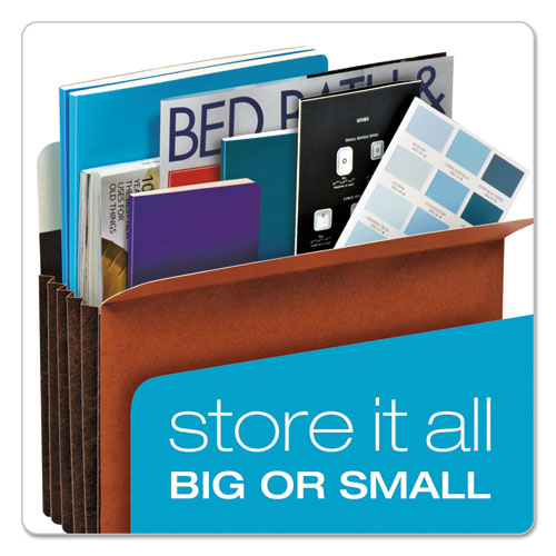 Image of Pendaflex® Heavy-Duty File Pockets, 7" Expansion, Letter Size, Redrope, 5/box