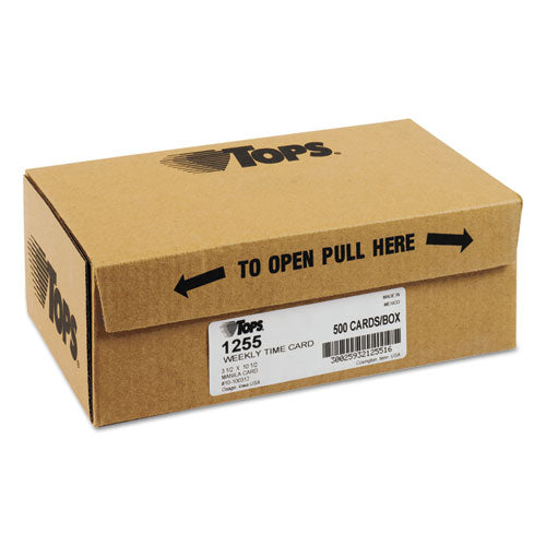 Image of TOPS Time Clock Cards, Replacement For 10-100312/1950-9301/k14-36981d, One Side, 3.5 X 10.5, 500/box