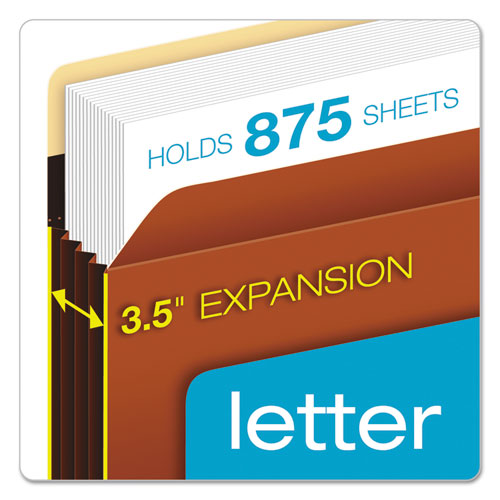 Image of Pendaflex® Extra-Wide Heavy-Duty File Pockets, 3.5" Expansion, Letter Size, Redrope, 10/Box