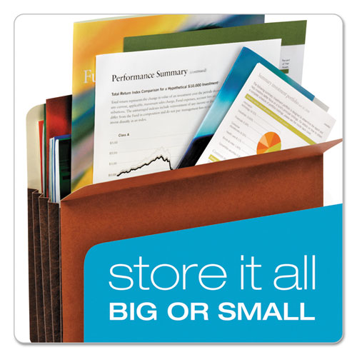 Image of Pendaflex® File Pocket with Tyvek, 3.5" Expansion, Letter Size, Redrope, 10/Box