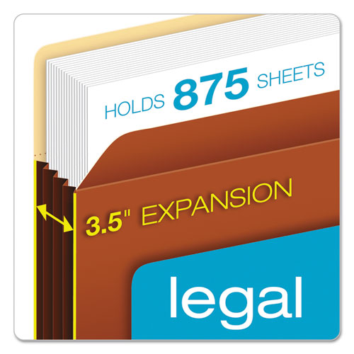 Image of Pendaflex® File Pocket with Tyvek, 3.5" Expansion, Legal Size, Redrope, 10/Box