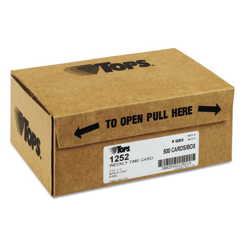 Image of TOPS Time Clock Cards, Replacement For 1900l, One Side, 3.5 X 9, 500/box