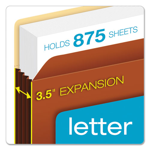 Image of Pendaflex® File Pocket with Tyvek, 3.5" Expansion, Letter Size, Redrope, 10/Box