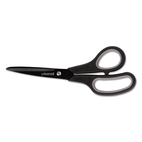 Image of Universal® Industrial Carbon Blade Scissors, 8" Long, 3.5" Cut Length, Offset Black/Gray Handle