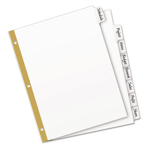 Image of Avery® Write and Erase Big Tab Paper Dividers, 8-Tab, 11 x 8.5, White, White Tabs, 1 Set