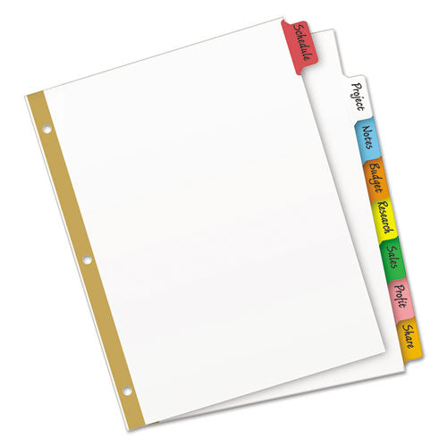 Image of Avery® Write and Erase Big Tab Paper Dividers, 8-Tab, 11 x 8.5, White, Assorted Tabs,1 Set