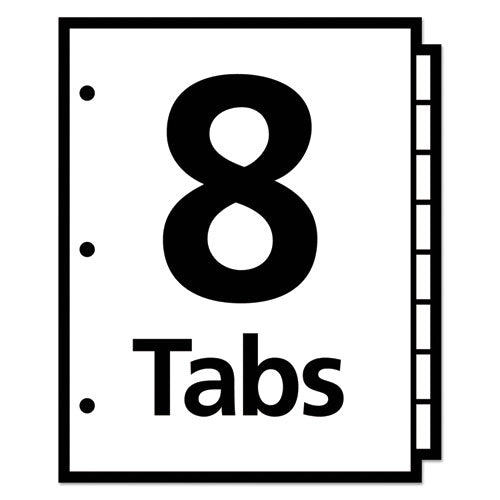 Image of Avery® Write and Erase Big Tab Paper Dividers, 8-Tab, 11 x 8.5, White, White Tabs, 1 Set