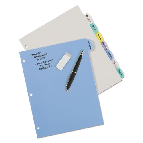 Image of Avery® Write and Erase Big Tab Durable Plastic Dividers, 3-Hole Punched, 8-Tab, 11 x 8.5, Assorted, 1 Set
