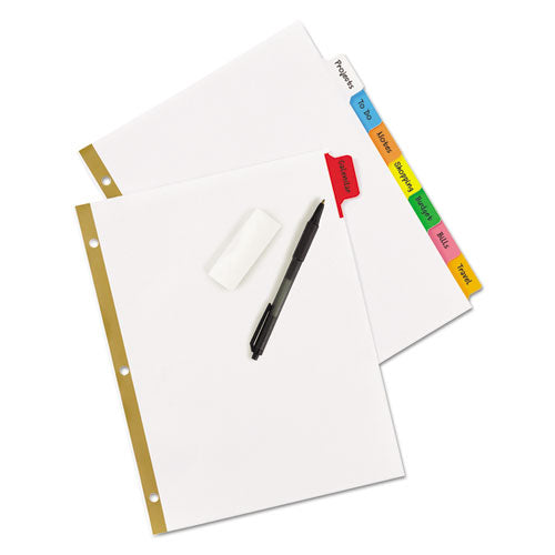 Image of Avery® Write and Erase Big Tab Paper Dividers, 8-Tab, 11 x 8.5, White, Assorted Tabs,1 Set