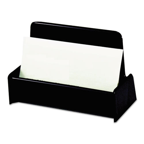 Image of Universal® Business Card Holder, Holds 50 2 X 3.5 Cards, 3.75 X 1.81 X 1.38, Plastic, Black