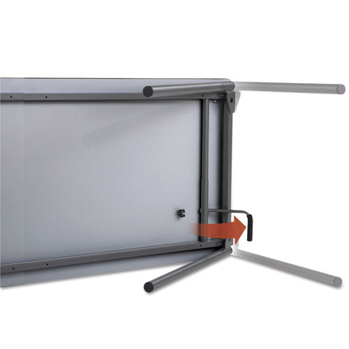 Image of Iceberg Maxx Legroom Wood Folding Table, Rectangular, 72" x 30" x 29.5", Gray/Charcoal