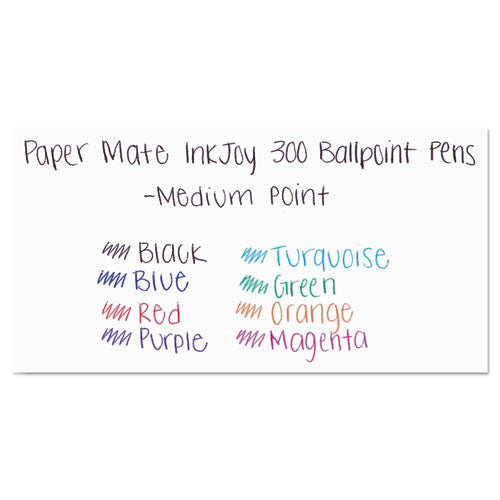 Image of Paper Mate® InkJoy 300 RT Ballpoint Pen, Retractable, Medium 1 mm, Red Ink, Red Barrel, Dozen