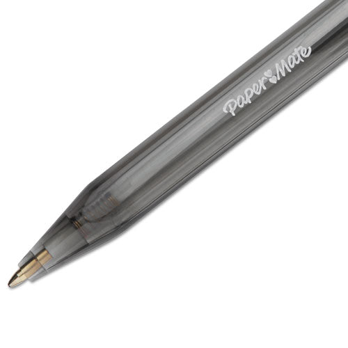 Image of Paper Mate® InkJoy 100 RT Ballpoint Pen, Retractable, Medium 1 mm, Black Ink, Smoke/Black Barrel, 20/Pack