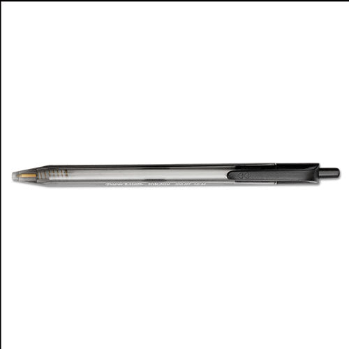 Image of Paper Mate® InkJoy 100 RT Ballpoint Pen, Retractable, Medium 1 mm, Black Ink, Smoke/Black Barrel, 20/Pack