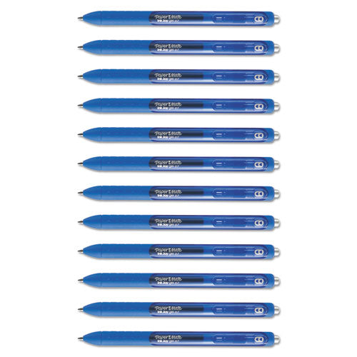 Image of Paper Mate® Inkjoy Gel Pen, Retractable, Medium 0.7 Mm, Blue Ink, Blue Barrel, Dozen