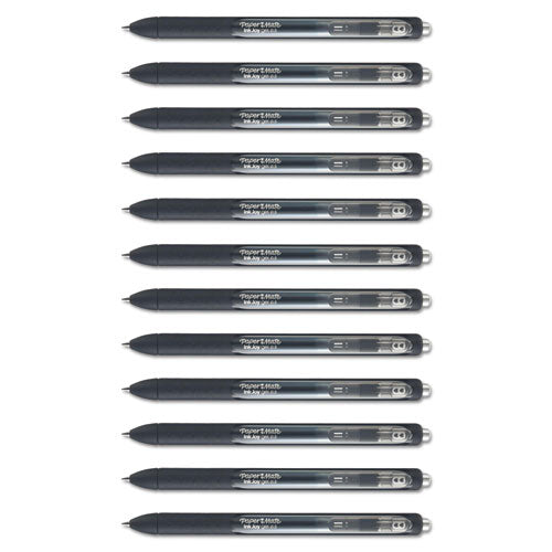 Image of Paper Mate® InkJoy Gel Pen, Retractable, Fine 0.5 mm, Black Ink, Black Barrel, Dozen