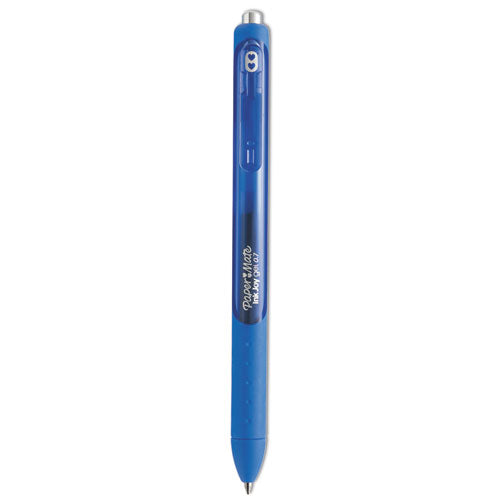 Image of Paper Mate® Inkjoy Gel Pen, Retractable, Medium 0.7 Mm, Blue Ink, Blue Barrel, Dozen
