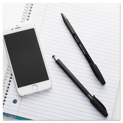 Image of Paper Mate® Inkjoy 100 Ballpoint Pen/stylus, Stick, Medium 1 Mm, Black Ink, Black Barrel, Dozen