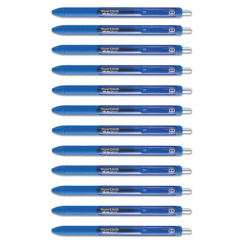 Image of Paper Mate® InkJoy Gel Pen, Retractable, Fine 0.5 mm, Blue Ink, Blue Barrel, Dozen