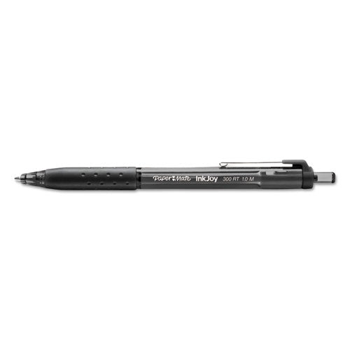 Image of Paper Mate® InkJoy 300 RT Ballpoint Pen, Retractable, Medium 1 mm, Black Ink, Black Barrel, 36/Box