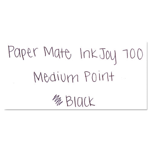 Image of Paper Mate® InkJoy 700 RT Ballpoint Pen, Retractable, Medium 1 mm, Black Ink, White/Gray Barrel, Dozen