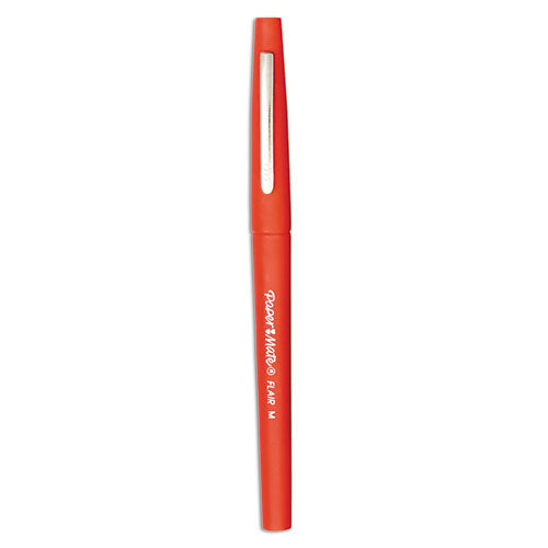 Image of Paper Mate® Point Guard Flair Felt Tip Porous Point Pen, Stick, Bold 1.4 Mm, Red Ink, Red Barrel, 36/box