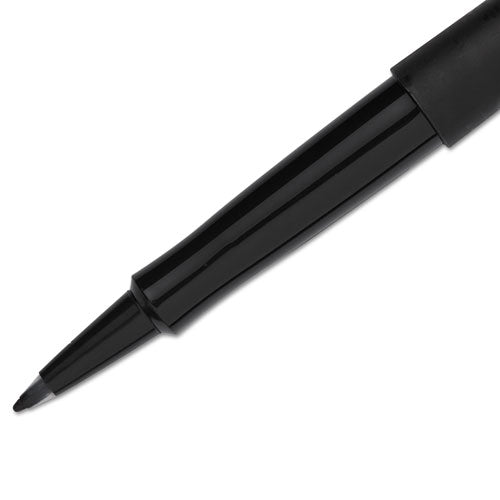 Image of Paper Mate® Point Guard Flair Felt Tip Porous Point Pen, Stick, Medium 0.7 mm, Black Ink, Black Barrel, 36/Box