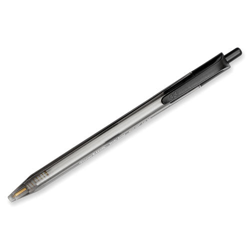 Image of Paper Mate® InkJoy 100 RT Ballpoint Pen, Retractable, Medium 1 mm, Black Ink, Smoke/Black Barrel, Dozen